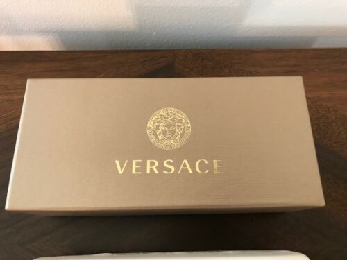 Original Authentic VERSACE Eyeglass Case White Leather Cleaning Cloth Box  Italy