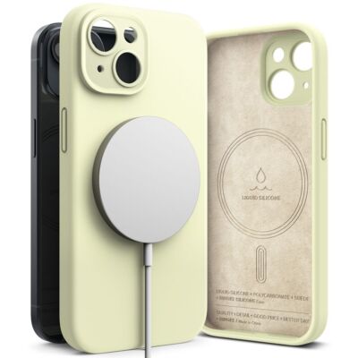 Ringke Slim Silikon Magsafe Matt Rückseite Hülle für Apple iPhone 15 - Sunny Lime