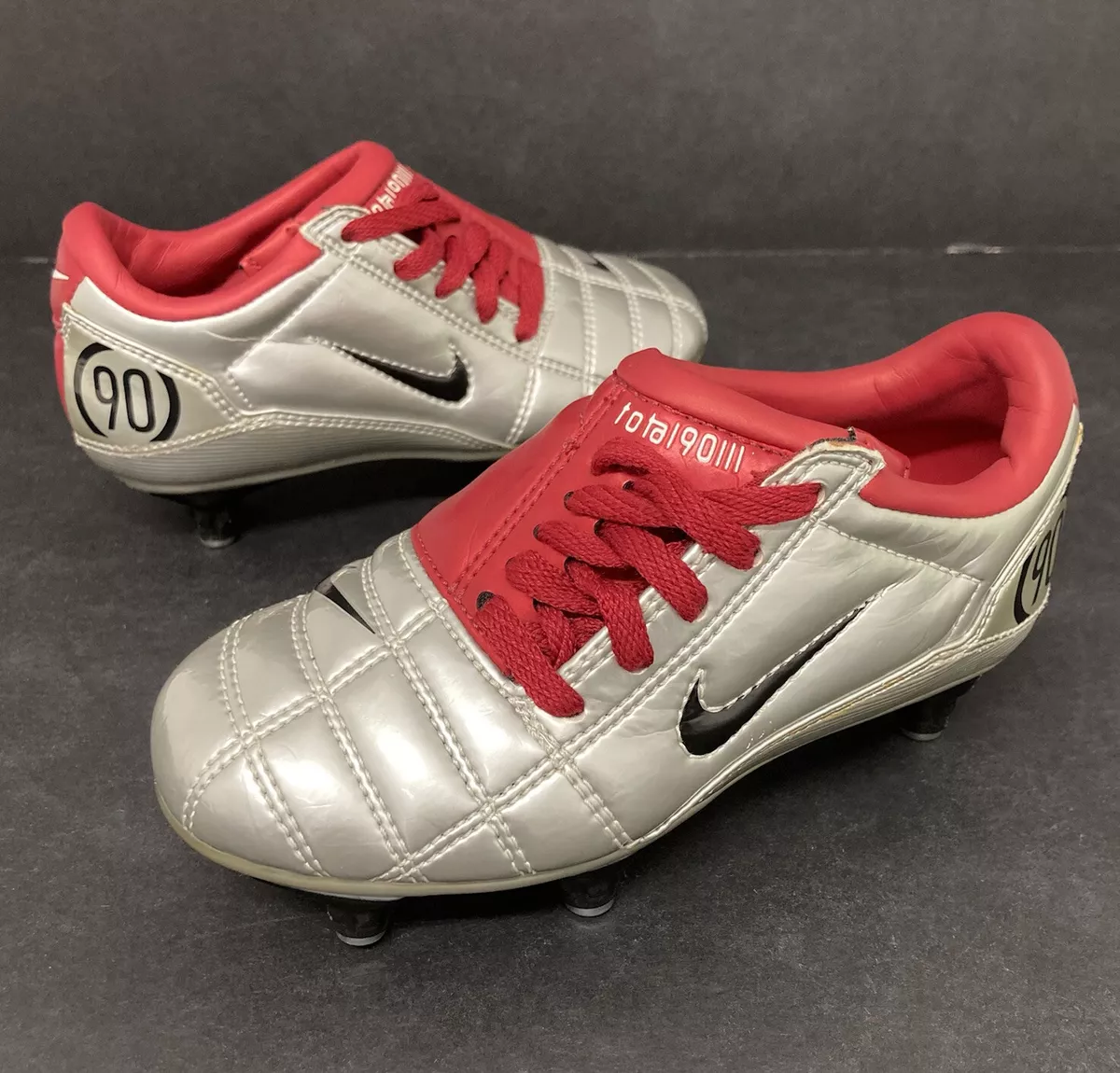 Botas de Fútbol Nike Total 90 III Firmes Plata Rojo Deportivas Niños Talla UK 10 | eBay