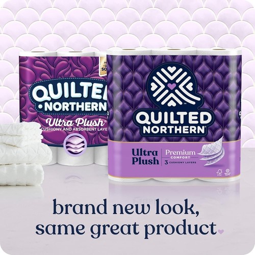 Quilted Northern Ultra Plush Toilet Paper, 6 Mega Rolls = 24 Regular Rolls, 3X T - Picture 2 of 9
