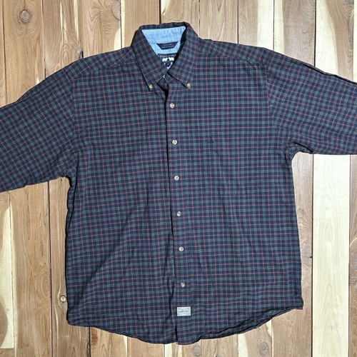 Woods & Gray Men's Size Medium Long Sleeve Blue Plaid Button Down Shirt Cotton - Picture 2 of 11