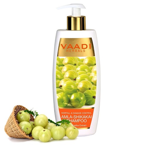 Vaadi Herbals Amla Shikakai Shampoo, Hairfall and Damage Control, 350g