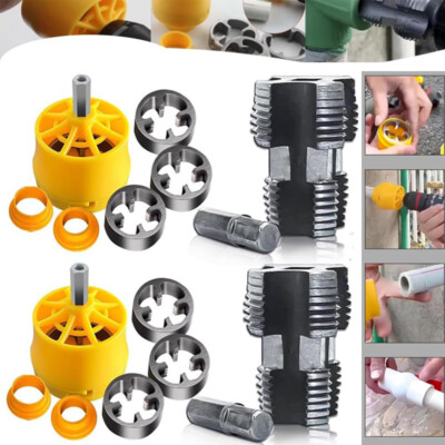 #ad #ad Electric Drill Compatible PVC Pipe Threader Kit with Various Die Sizes $8.99