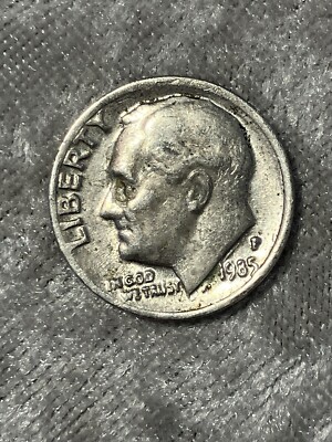 1985 P Roosevelt Dime Error Ddo Doubled Struck Very Noticeable 10C US Coin