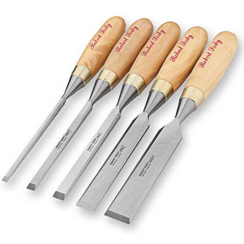 Sorby Boxwood Handled 5 Pc. Gilt Edge Chisel Set 5510