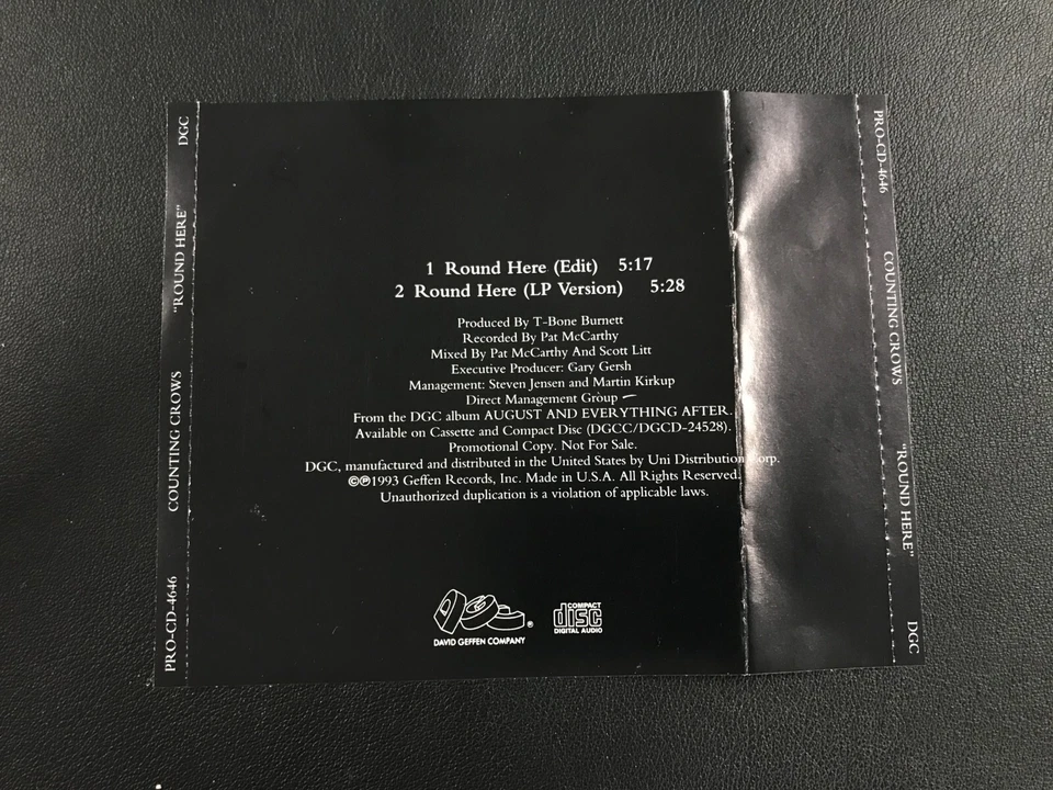 1993 Counting Crows: Round Here (LP & Edit) Promo CD Near Mint Single w/Sleeve - Image 4 of 4