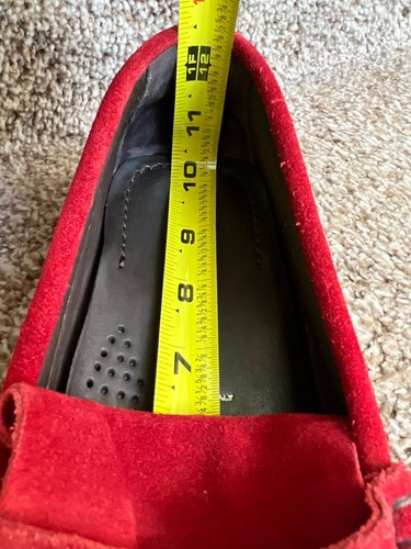 Tom Ford Men's Red Suede Braided Accents Loafers. Size: 8. - Picture 15 of 16