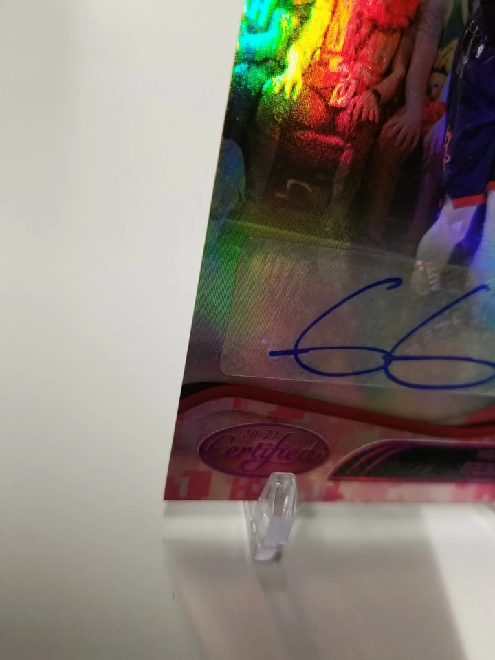 Lámina paralela rosa camuflaje verde esmeralda con certificación Panini 2020-21 automática/25 Foto 4 de 4