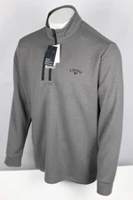 Callaway Men's Golf Pullover 1/4 Zip Opti Dri Quiet Shade Gray Long Sleeve