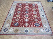 12 x 14'8 Hand Knotted Rust Red Fine Peshawar Oushak Oriental Rug G13635