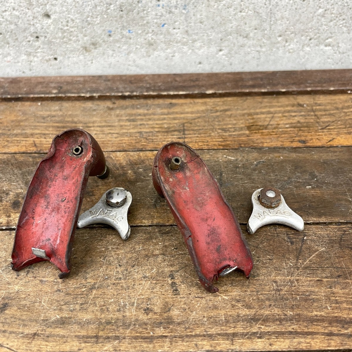 Capots De Levier De Frein Mafac Vintage – Rouge, Pour Vélo Course, Années 70, France