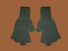 MILITARY STYLE OPEN FINGER GLOVES OD GREEN FINGERLESS LINERS 85% WOOL 15% NYLON