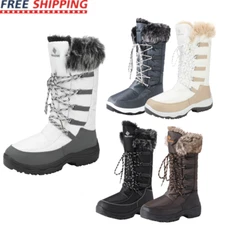 Women Winter Waterproof Snow Boots Warm Faux Fur Lining Side Zipper Snow Boots