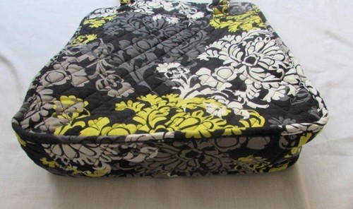 VERA BRADLEY black yellow gray Baroque tote handbag dual straps retired - Picture 3 of 4