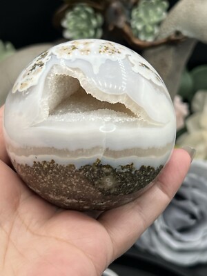 Natural Ocean Jasper Druzy Vug Sphere. L@@K Free ship & Gift