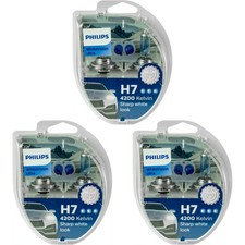 3x Philips WhiteVision ultra DuoBox H7 + W5W 55W 12V Halogen Glühlampen