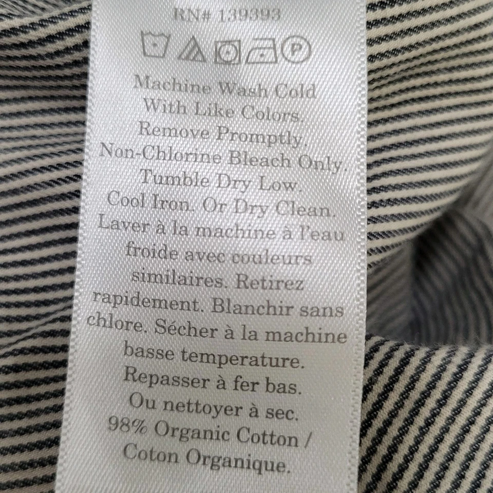 Pantalones Cortos Everlane Negro Blanco Algodón Orgánico Rayas Tiro Alto Grande L (30x5) Foto 4 de 4