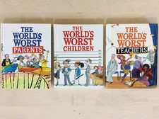 x3 David Walliams HARDBACK Books The Worlds Worst Children Parents Teachers VGC