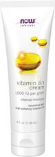 NOW Solutions, Vitamin D-3 Cream 1,000 IU per Gram, High-Potency, Intense Moist