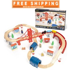 60 Piece Wooden Train Set