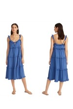J. Crew Ruffled V Neck Keyhole Tiered Dress / Size Medium
