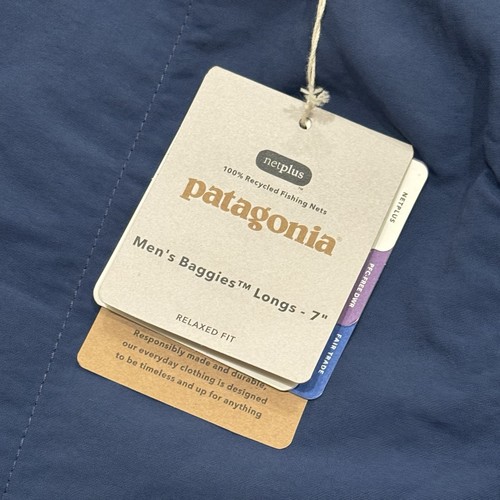 NEU Patagonia Baggies Longs Shorts Herren Größe XXL 7" Schrittlänge Tidepool blau gefüttert - Bild 2 von 8