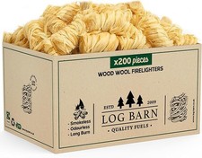 Log Barn Natural Firelighters Box of 200. Fire Lighters for Wood Burners, Pizza 20.15 per lighter