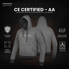 Motorcycle Hoodie Motorbike Removable Armoured Made with Kevlar Lined Hoodie UK