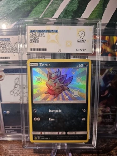 2019 POKEMON SUN & MOON HIDDEN FATES #SV25 ZORUA-HOLO PSA 9