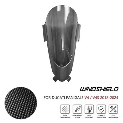 100% Carbon Fiber Windshield For Ducati Panigale V4 V4S 2018-2024
