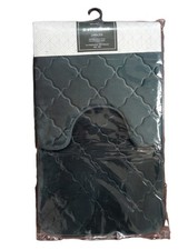 New 2 pcs Bathroom bath mat contour mat rug non slip soft color black