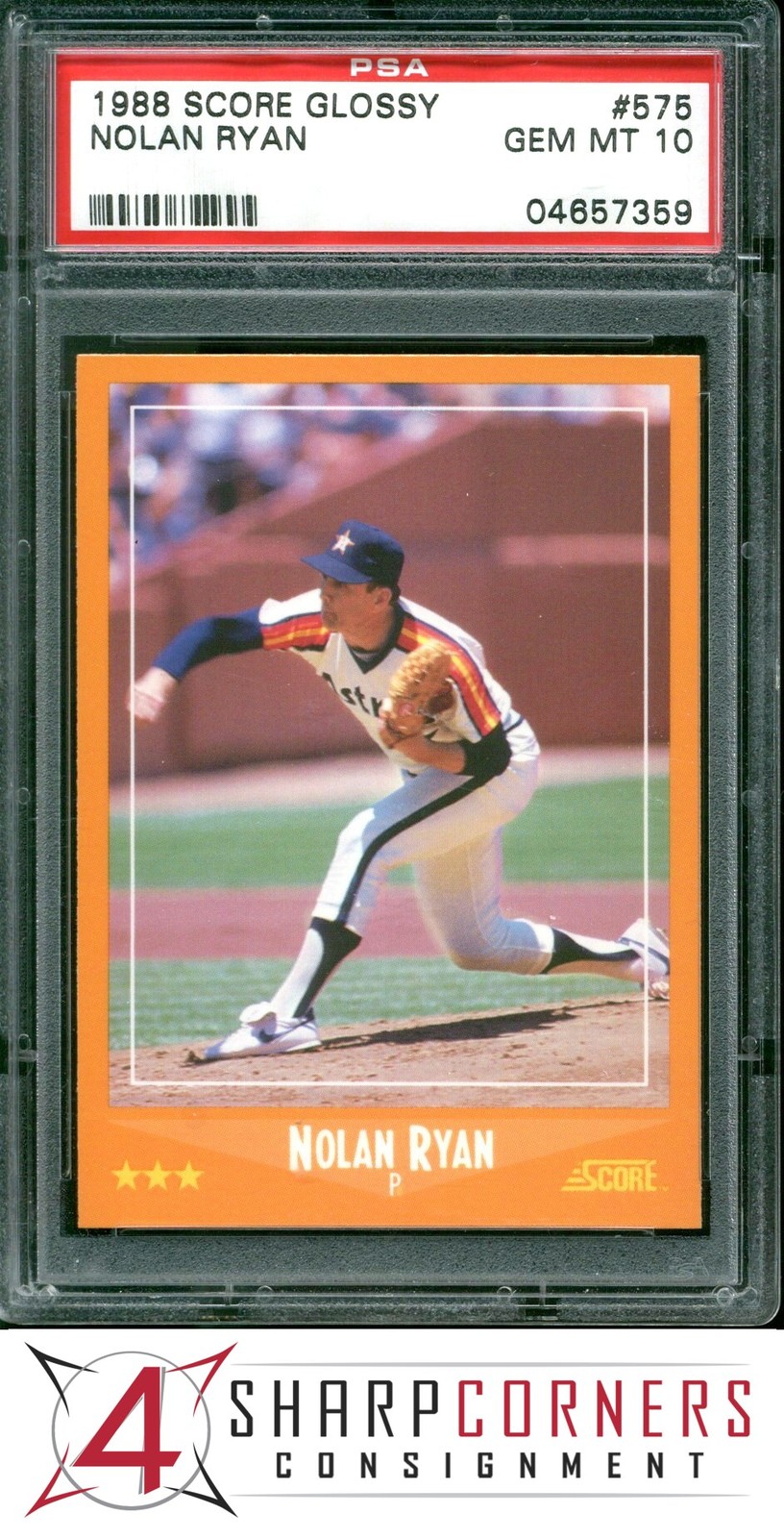 1988 SCORE GLOSSY #575 NOLAN RYAN ASTROS HOF PSA 10