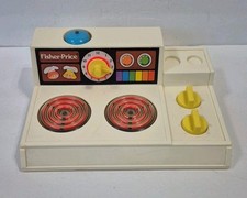 Vintage 1978 Fisher Price Fun with Food Kitchen Stove Top - Working Bell  Stove