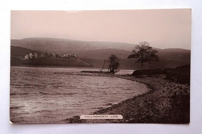 Hollingworth Lake, Rochdale. Unbespielt, RP Postkarte. Ungewöhnliche Ansicht.