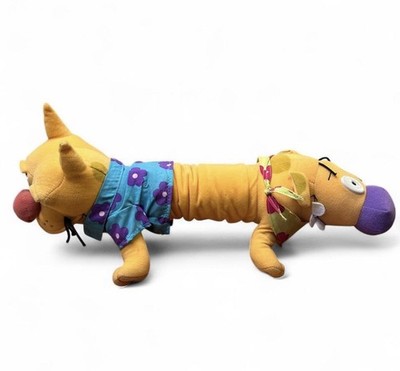 Rare Vintage CatDog Nickelodeon Viacom Plush 1999 Stretch Toy by Mattel