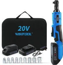 20v Cordless Electric Ratchet Wrench Set3/8" Power Ratchet Wrench Kit With 2pack