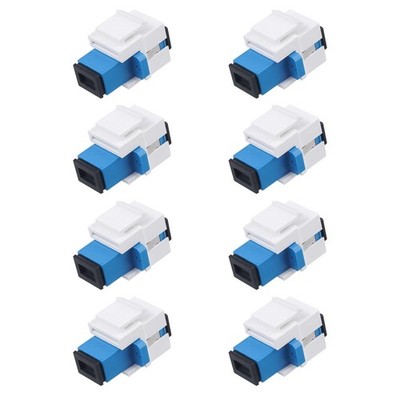 8 Pack SC/UPC Fiber Optic Coupler Keystone Jack Modular Patch Panel Adapter