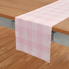  Linen Buffalo Check Table Runner 48 Inches - 14 x 48 Inch Marshmellow Pink