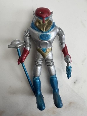 Vintage Space Alien Robot Figure Silver Blue Red Retro Toy 1980s | eBay