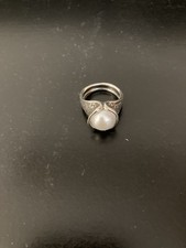 Sterling Silver Cultured Pearl Ring Size 7