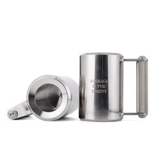 LongPunch Heavy Mug 6KG/13LB 10 oz,Mirror Polished Stainless Steel Fitness Wa...