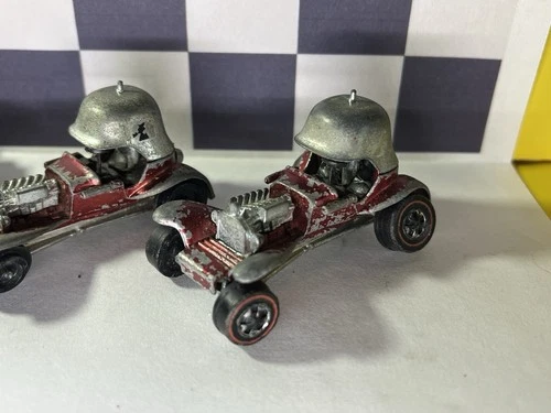 1969 RED BARON ( LOT OF 3) Hot Wheels Redline Original Vintage Spiked Helmet Car