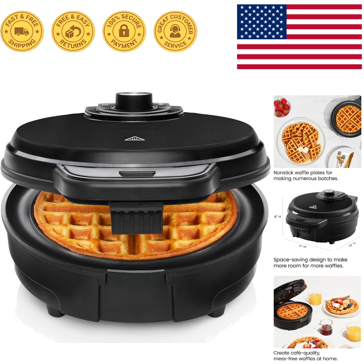 With Nonstick Plates & Measuring Cup Included