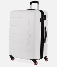 SwissGear 7366 Luggage w/Spinner Wheels, Checked, 27", White, FREE SHIPPING