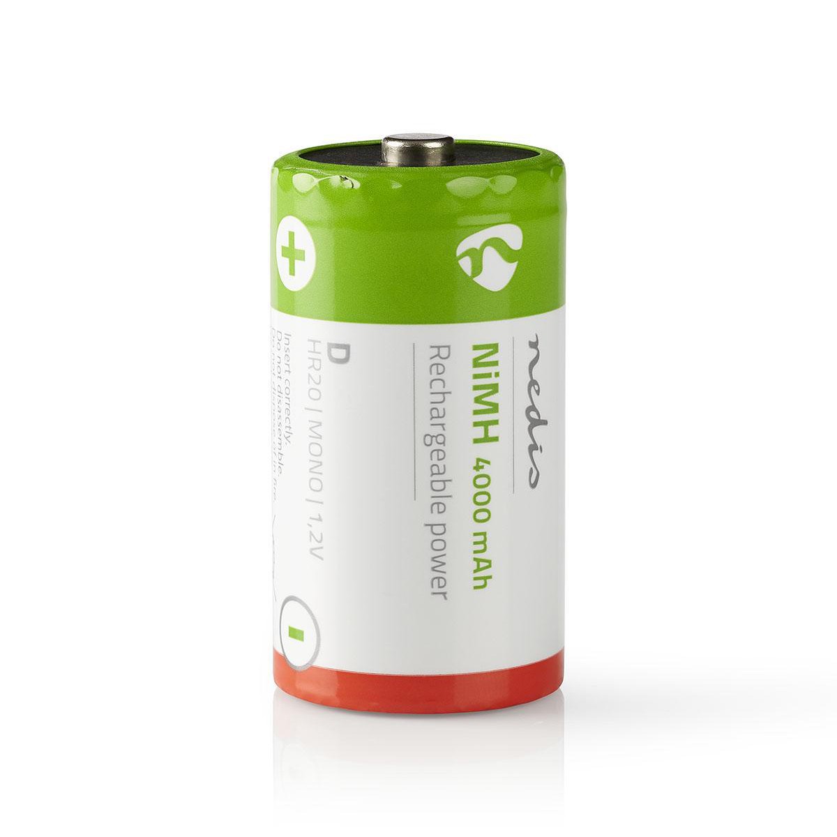 Accumulateurs rechargeables Nedis NiMH-C 1.2V HR20 4000mAh haute capacité pour appareil
