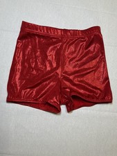 Gk Elite Sportswear Red Glitter Gymnastics Dance Shorts Size Youth Small