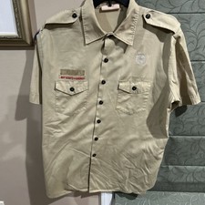 Boy Scout BSA UNIFORM SHIRT Men  s XL Extra Large Short Sleeve Tan V89