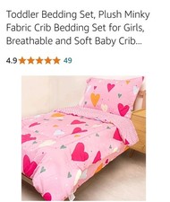 NEW Pink Hearts Toddler Bedding 4 Piece Set Crib Size SOLD OUT Everywhere