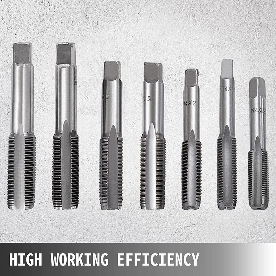 110PCS Metric Large Tap & Die Set Rethreading Thread Hole Threader ...