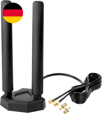 Nelawya 4G LTE/5G Sub-6 Antenne SMA TS9 Stecker Breitband 8Dbi 600-3980Mhz Runds